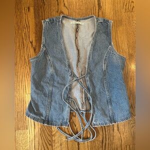 Abercrombie & Fitch Blue tie front Denim Vest